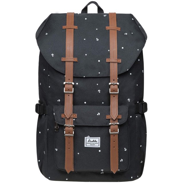 KAUKKO Laptop Outdoor Backpack, Traveling Rucksack Fits 15.6 Inch Laptop(5-12-BLACK)