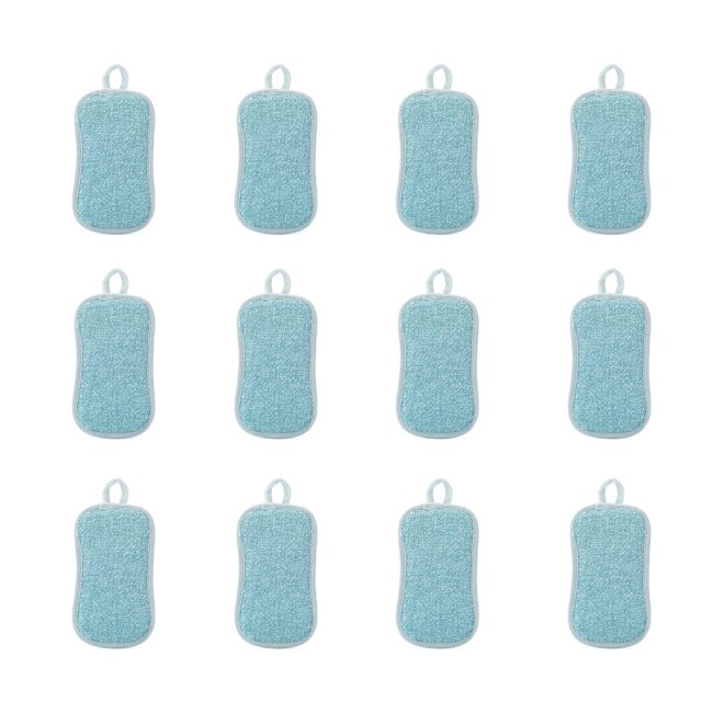 YDNGF 12 PCS Multi Purpose Sponges Kitchen Dish Sponge for Washing Dishes Non Scratch Microfiber Sponges for Cleaning Dishes Pots and Pans Rough Scrubbers Side for Non Stick