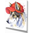 thumbnail image 2 of Wolf with Red Cap Illustration - Animal Canvas Wall Art, 2 of 3