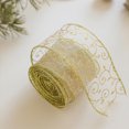 thumbnail image 4 of TIMIFIS Christmas Ribbon Wired Gold Christmas Tree Ribbon Glitter Christmas Wired Ribbons for Tree, Crafts,Gift Wrapping, Wreaths, Garland, Home Decor(2m), 4 of 4