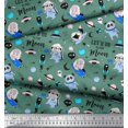 thumbnail image 3 of Soimoi Velvet Fabric Planet,Rocket & Astronaut Animals Cartoon Printed Craft Fabric by The Yard 58 Inch Wide, 3 of 3