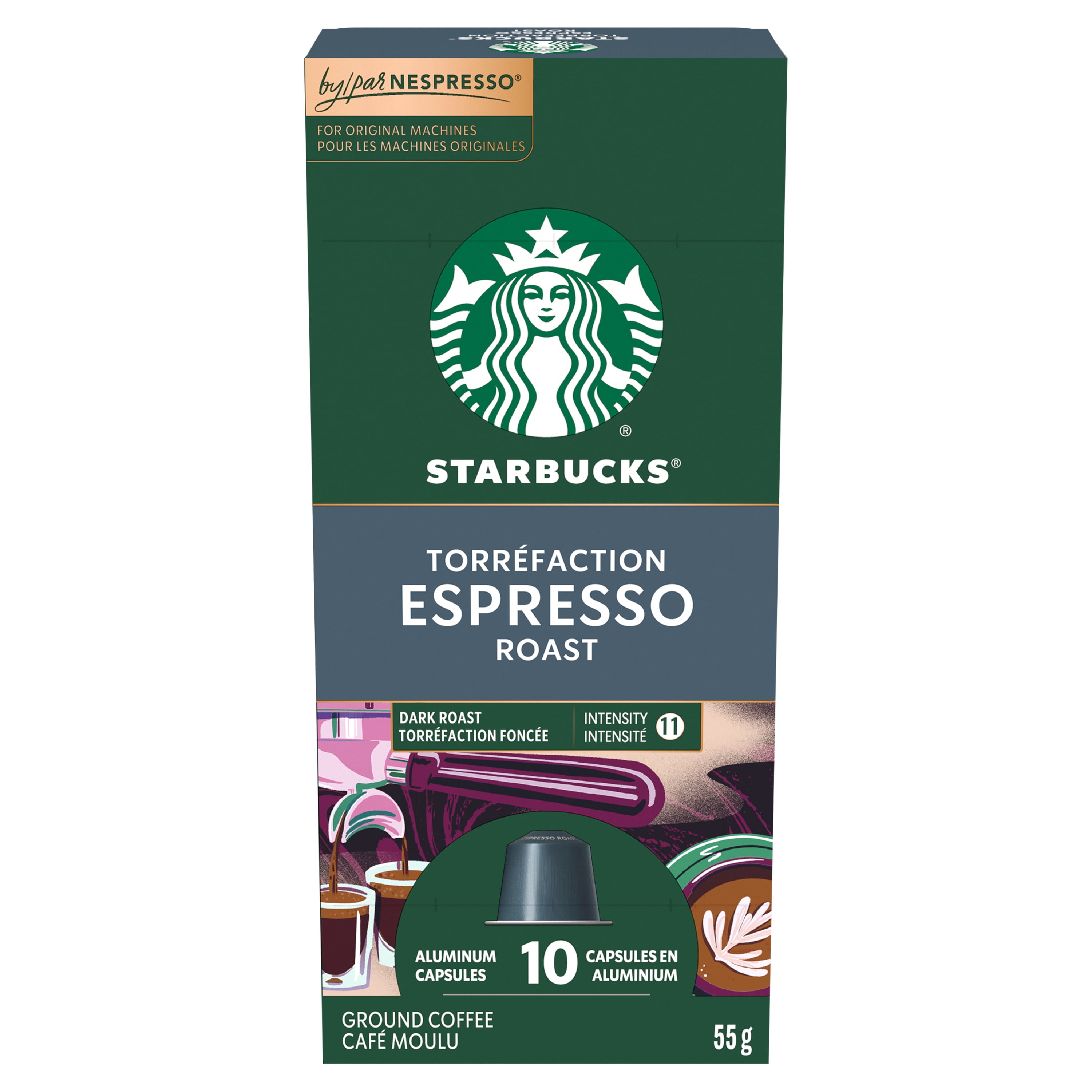STARBUCKS Espresso Roast, NESPRESSO Coffee Pods, Original Line, Bold Dark Roast