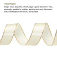 thumbnail image 3 of Unique Bargains 1 Inch 25 Yard Wide Satin Ribbon with Gold Edges Grosgrain Fabric Ribbon for Gift Wrapping, Cream White, 3 of 7
