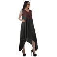 thumbnail image 3 of Moomaya Robe de Plage pour Femmes Sans Manches en Rayonne Unie à Ourlet Asymétrique pour Fête, 3 of 5
