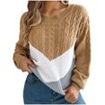 thumbnail image 1 of Pisexur Pulls pour Femmes Mode Tricot à Blocs de Couleur Décontracté Ample à Manches Longues Chandail Col Rond Tendance Automne, 1 of 8