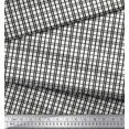 thumbnail image 3 of Soimoi Black Velvet Fabric Window Pane Check Printed Craft Fabric by the Yard 58 Inch Wide, 3 of 3