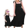 thumbnail image 1 of SUNSIOM Mommy and Me Dresses Matching Outfits Solid Color Tie-Up Spaghetti Strap A-Line Long Dress, 1 of 6