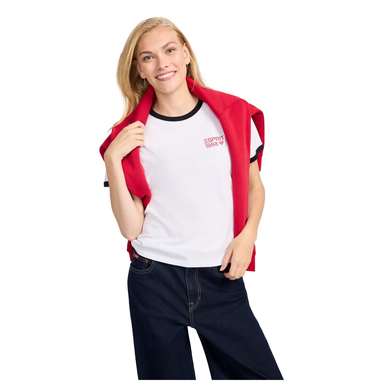 Esprit Women's Short Sleeve Ringer T-Shirt, Sizes XS-XXL