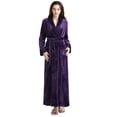thumbnail image 1 of Womens Long Robe Soft Fleece Fluffy Plush Bathrobe Ladies Winter Warm Housecoat, 1 of 7