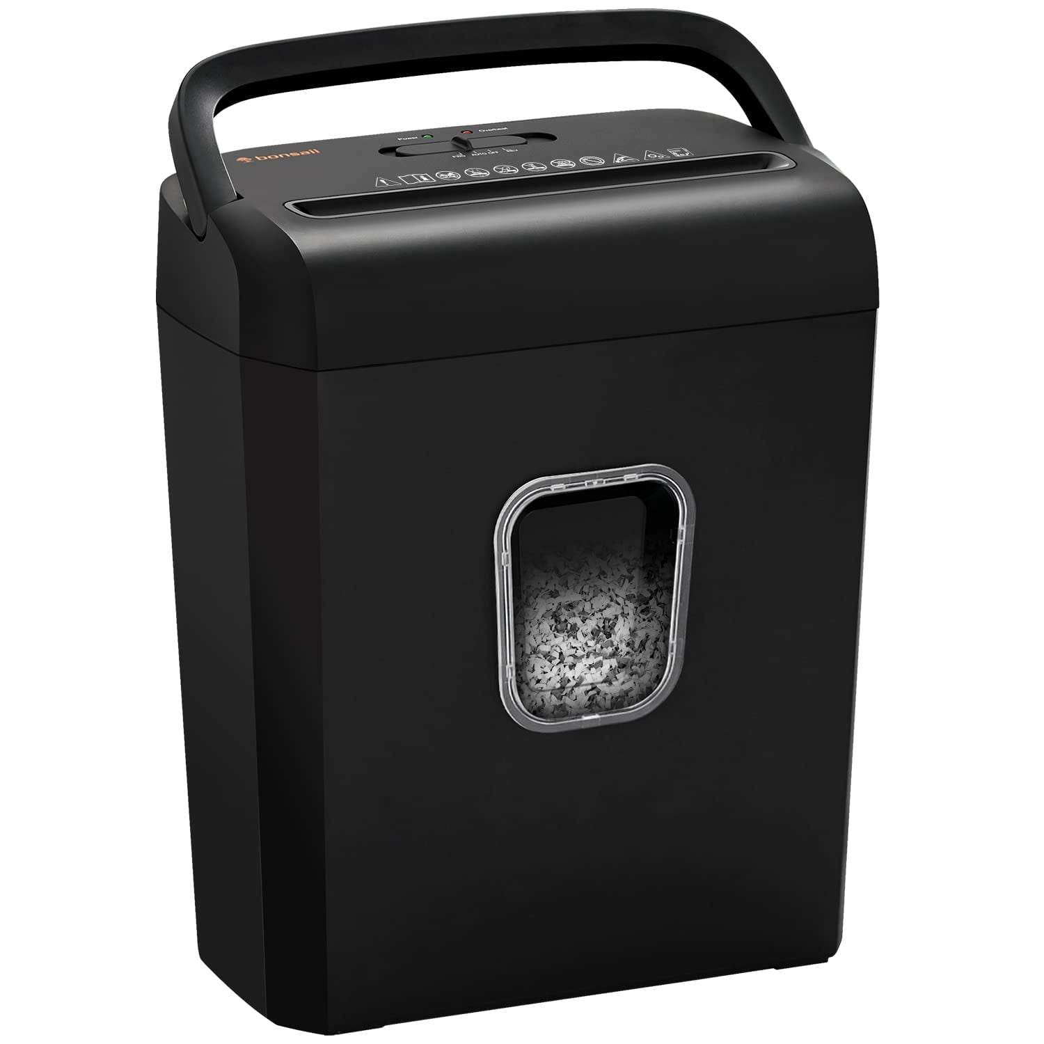 Bonsaii 6-Sheet Micro-Cut Paper Shredder, P-4 High-Security for Home & Small Office Use, Shreds Credit Cards/Staples/Clips, 3.4 Gallons Transparent Window Wastebasket, B
