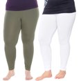 thumbnail image 1 of White Mark Women's 2-Pack Soft Stretchable Leggings, 1 of 2