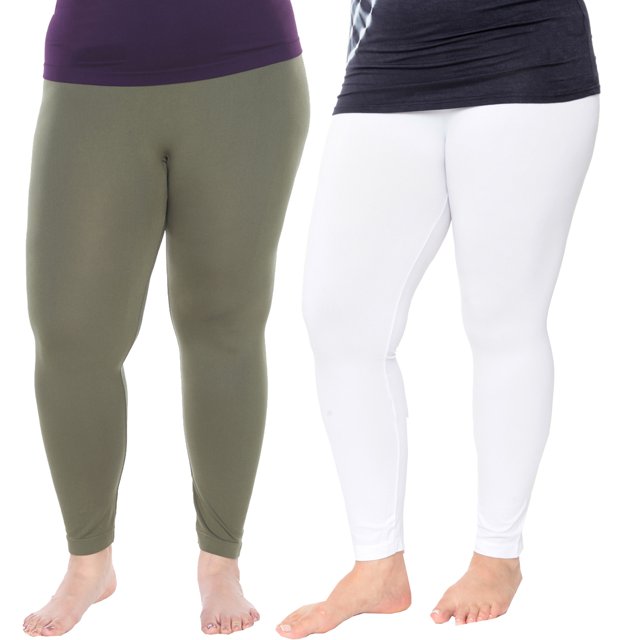 White Mark Women's 2-Pack Soft Stretchable Leggings