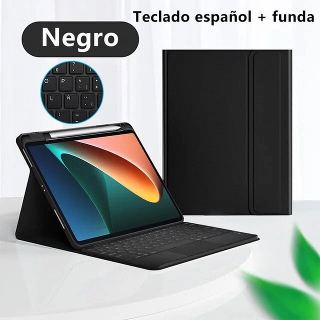 Keyboard Case for Xiaomi Mi Pad 5 6 Pro Keyboard Case Tablet Cover for MiPad 5 6 Redmi Pad Wireless Bluetooth Keyboard Case Spanish Black Mi Pad 5 11inch