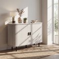 thumbnail image 4 of Costway 47" Fluted Sideboard Buffet Cabinet Coffee Bar Console Table with Metal Legs Gray, 4 of 10