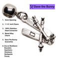 thumbnail image 2 of Dave The Bunny Ski Charm With Stainless Steel Connector Bead, Metal Alloy Skis And Poles Pendant For Bracelets, Necklaces, Keychains And Personalized Ski Gear, 2 of 5
