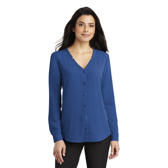 Port Authority Women's Long Sleeve Button-Front Blouse