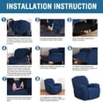 thumbnail image 2 of CHOK 2024 1-Piece Jacquard Spandex Recliner Stretch Slipcover  Navy, 2 of 7