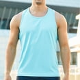 thumbnail image 2 of Débardeurs Décontractés pour Hommes Dos Nageur Col Rond Sans Manches T-Shirt Léger d'Entraînement d'Été, 2 of 7