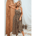 thumbnail image 4 of Robe Midi Bohème d'Été pour Femme Décontractée à Fleurs à Bretelles Spaghetti à Lacets Robe Fluide Évasée de Plage Jaune P, 4 of 10