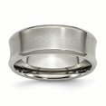 thumbnail image 1 of Titanium Beveled Edge, Concave 8mm Brushed & Polished Band Ring 11.5 Size, 1 of 6