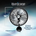 thumbnail image 2 of Hurricane 16" Pro High Velocity Oscillating Metal Wall Mount Fan with 3-Speed Cooling, 2 of 8