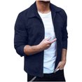 thumbnail image 1 of Rain Jacket mens Fashion Casual Solid Color Jacket Outdoor Zipper Jacket Tooling Jacket, 1 of 4