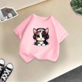 thumbnail image 5 of GDREDA Vêtements Fille Enfant Filles Mignon Mode Imprimé Col Rond Manches Courtes Tee Été Doux Ample T-Shirt Hauts Tee-Shirt Robes pour Fille Rose, 4-6 Ans, 5 of 5