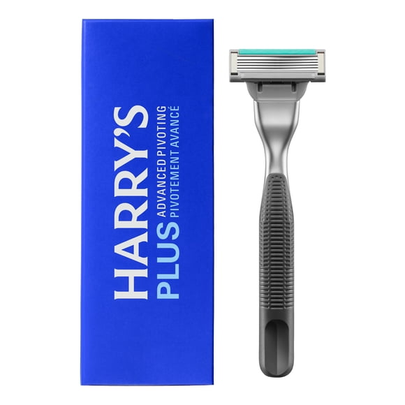Harry's Plus Razor - 1 Handle and 1 Razor Blade with Travel Blade Cover (Onyx)