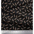 thumbnail image 2 of Soimoi Black Poly Georgette Fabric Eagle Feather Print Sewing Fabric Yard 42 Inch Wide, 2 of 3