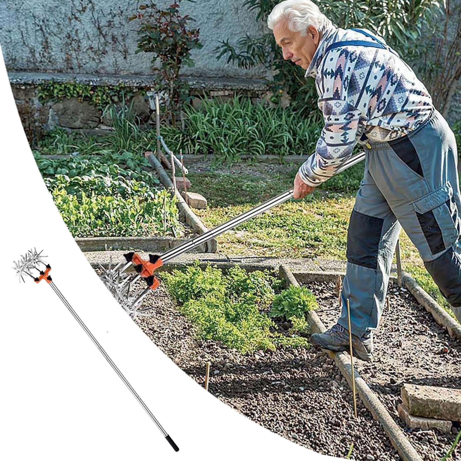Tiller Cultivator For Garden And L Awn Cultivator Tool Interchangeable Impellers Adjustable Handle Adjustable Garden Manual Ro Tary Tiller Cmmt12069 Self Trim Strips behind Reel Mower Door Trim