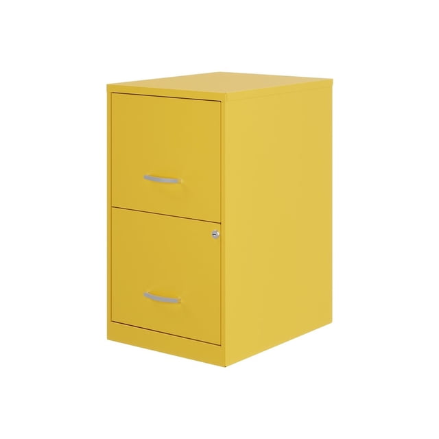 Space Solutions 18in.D 2 Drawer Metal File Cabinet Yellow/Goldfinch