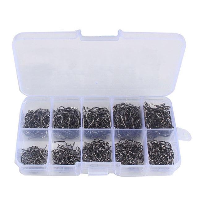 500/100Pcs Fishhook Set High Carbon Steel Fishing Hooks Set Fly Fishing Hook Set