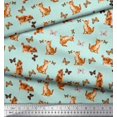 thumbnail image 3 of Soimoi Tissu Vert en Poly Georgette Insectes & Chat Décor Imprimé BTY 42 Pouces de Large, 3 of 3