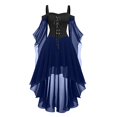 thumbnail image 1 of Robes Style Gothique pour Femmes Grande Taille Robe Midi Élégante avec Manches Évasées en Chiffon Tenue de Soirée Ourlet Irrégulier, 1 of 5