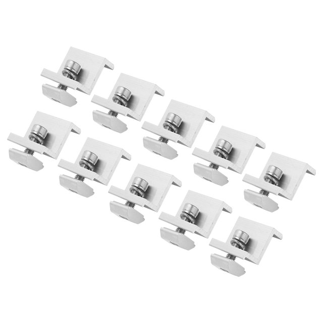 10PCS Solar Panel Mounting Z Brackets Aluminum Alloy Pressing Block PV Panel Rail End Grounding Clamps Lightweight Solar Rail End Clamps For RVs Trailers Boats Yachts Wall