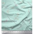 thumbnail image 1 of Soimoi Modal Satin Fabric Leaves & Buds Flower Fabric Prints by Yard 42 Inch Wide, 1 of 3