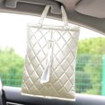 thumbnail image 4 of Save Big! Diamond Leather Car Tissue Box, Seat Back Hanging Tissue Holder, Car Interior Two-Use DIY Tissue Box, Stylish Paper Organizer for Car and Home, 4 of 7