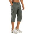 thumbnail image 1 of EOYWHK Capri Cargo Shorts for Men with Multi-Pockets,Relaxed Fit Breathable Summer Athletic Pants,Solid Color Hiking Running Shorts, 1 of 7