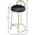 thumbnail image 5 of Meridian Furniture Ring Soft Black Velvet Counter Stool in Brushed Gold Finish, 5 of 5
