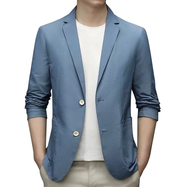 Kcodviy Printemps Été Costume Léger pour Homme Veste de Costume d'Été Décontractée Hommes 3 Costumes Mignons Coupe Régulière Extensible Coupe Ajustée Bouton Hommes 3 Costume Mignon Manteaux de Sport