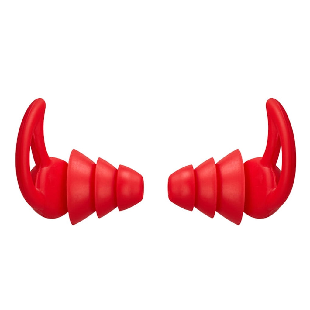 Sleeping Earplugs Silicone Earbuds Noise Reduction Reusable Reduction Earplug Silicone Earplugs for Office Home, Red, 3 Layers
