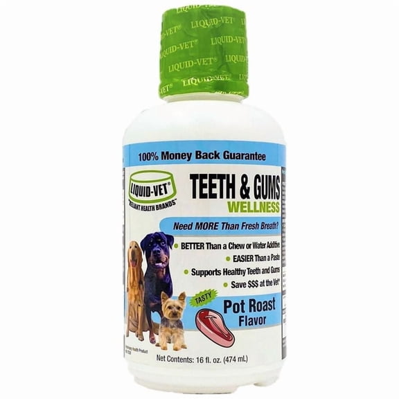 Liquid-Vet® Dog Teeth & Gums Wellness Supplement, Pot Roast Flavor, 16 fl oz