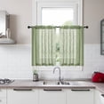 thumbnail image 1 of 2pcs Short Kitchen Curtains Sheer Cafe Curtain for Window Over Sink,Farmhouse Short Tier Curtains Rod Pocket Semi Sheer Half Kitchen Curtain Burlap Light Filtering Thick Linen Drapes for Bathroom, 1 of 9