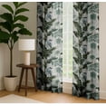 thumbnail image 4 of Vargottam Cotton Curtains for Windows - 3-in-1 Rod Pocket/Back Tab Short Window Drapes - Light Filtering Cotton Panels - Set of 2, 52"x63" - Tropical Leaves And Bird Print (Green), 4 of 8