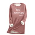 thumbnail image 1 of XZNGL Womens Large Loose Print Top Thickened and Velvet Lamb Wool Warm Underlay, 1 of 1