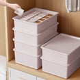 thumbnail image 2 of Compartment Storage Case with Lid, Storage Box Drawer Organizer for Underwear Panty Organizing, 11x8x3 Inches, 2 of 8