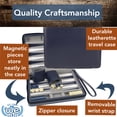 thumbnail image 2 of WE Games Magnetic Backgammon Set with Carrying Strap, Travel Size, Navy Blue, 2 of 10