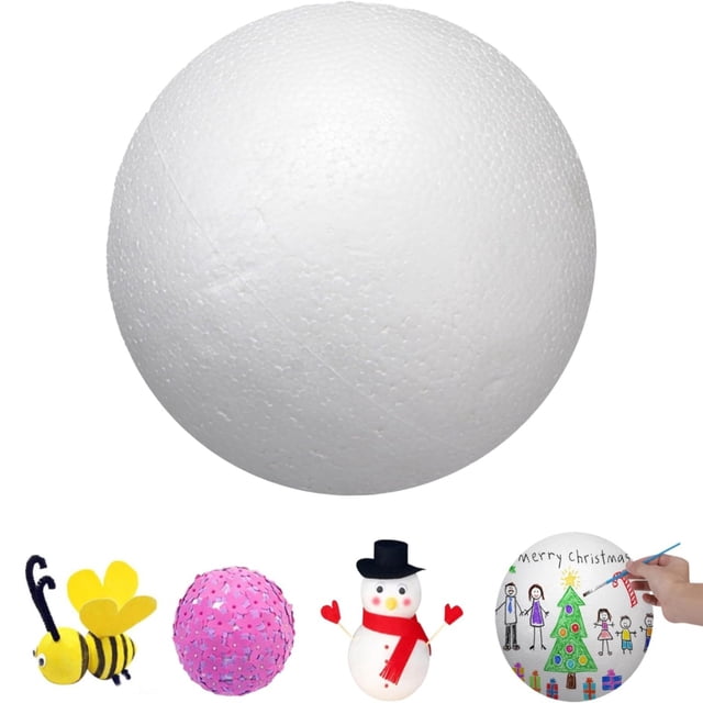 HUASHENG 8inch DIY Smooth White Christmas Polystyrene Styrofoam For Crafts Ornaments For Crafts Polystyrene 8 Inch Styrofoam