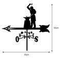 thumbnail image 4 of kurtrusly Practical Weather Vane Farm Garden Stake Yard Direction Indicator Stainless Decor 55cm Tall Ornament Angler, 4 of 9