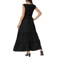 thumbnail image 3 of INSPIRE CHIC Robe d'Été Sans Manches pour Femme, Encolure Dégagée, Robe Maxi Décontractée avec Poches, P Noir, 3 of 6